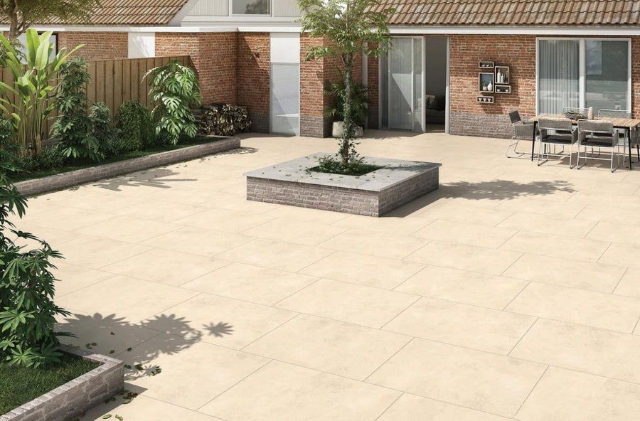 Beige Cement Porcelain Paving Slabs 900x600x20mm £30.69/m2