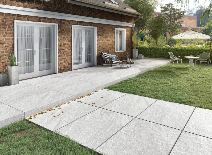 Grey Porcelain Paving Slabs, County Light Grey 900x600x20mm £22.69/m2