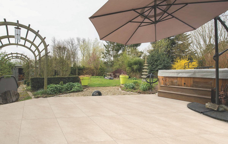 Hammer Beige Porcelain Paving Slabs 900x600x20mm £22.69/m2