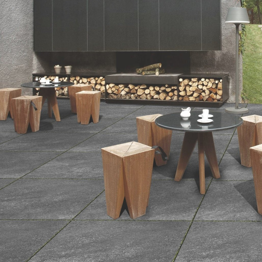 Hammer Nero Black Porcelain Paving Slabs 900x600x20mm £22.69/m2