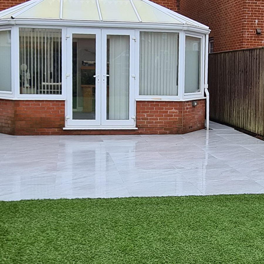 Grey Porcelain Paving Slabs, County Light Grey 900x600x20mm £22.69/m2