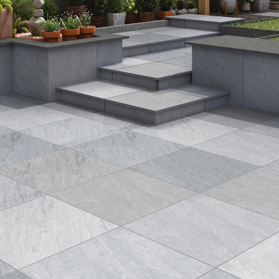 Kandla Grey Porcelain Paving Slabs 600x600x20mm £24.47/m2