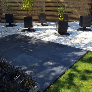 Black Slate Paving Slabs, Brazilian Slate 800x400x20mm