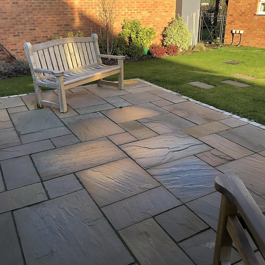 Raj Green Indian Sandstone Paving Patio Slabs Packs 22mm Calibrated £21.79/m2