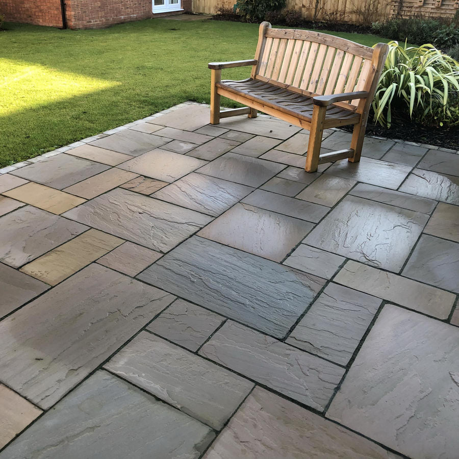 Raj Green Indian Sandstone Paving Patio Slabs Packs 22mm Calibrated £21.99/m2