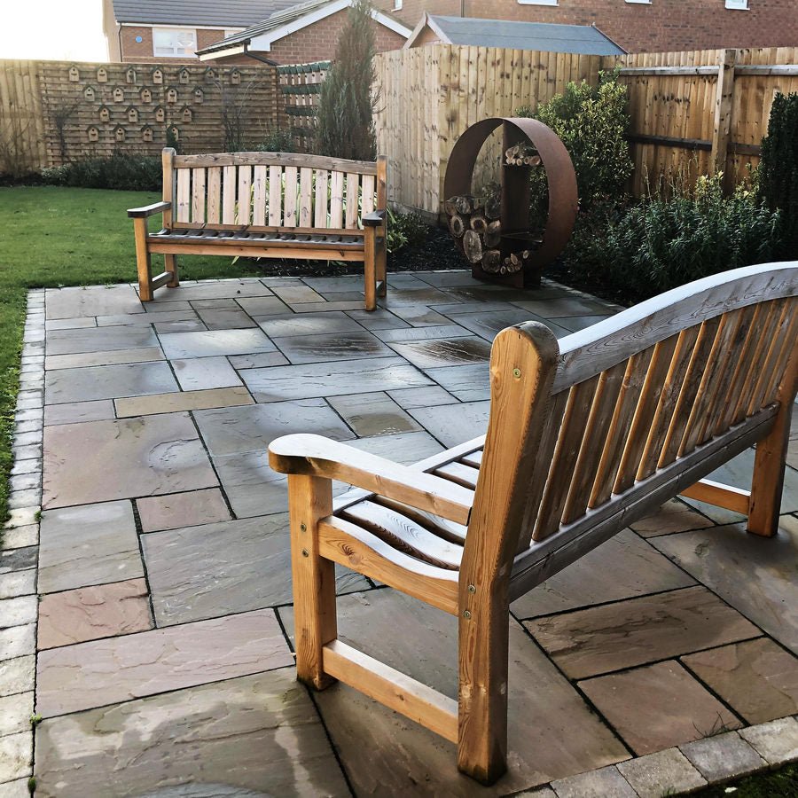 Raj Green Indian Sandstone Paving Patio Slabs Packs 22mm Calibrated £21.79/m2