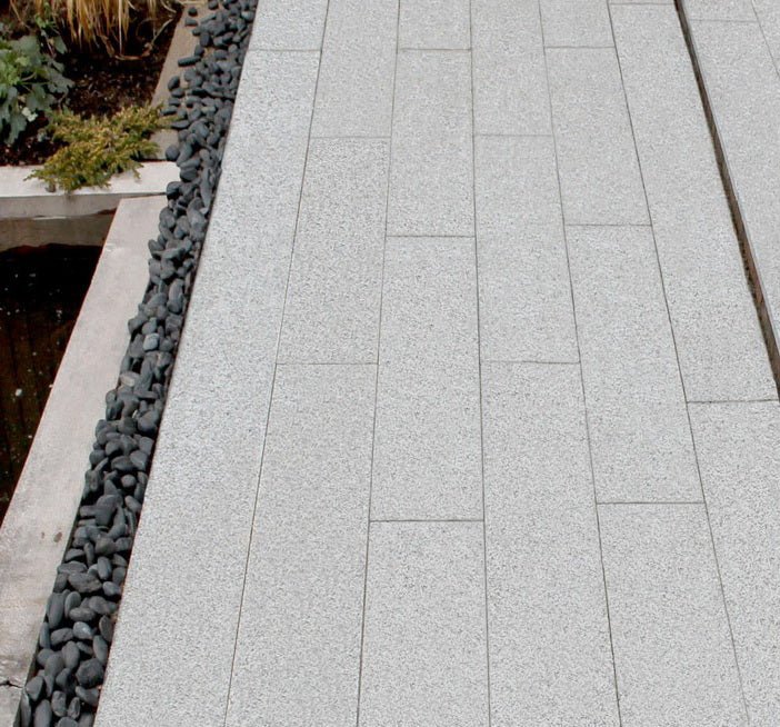 Silver Grey Granite Plank Paving Linear Light Grey 900 x 200 £25.69/m2