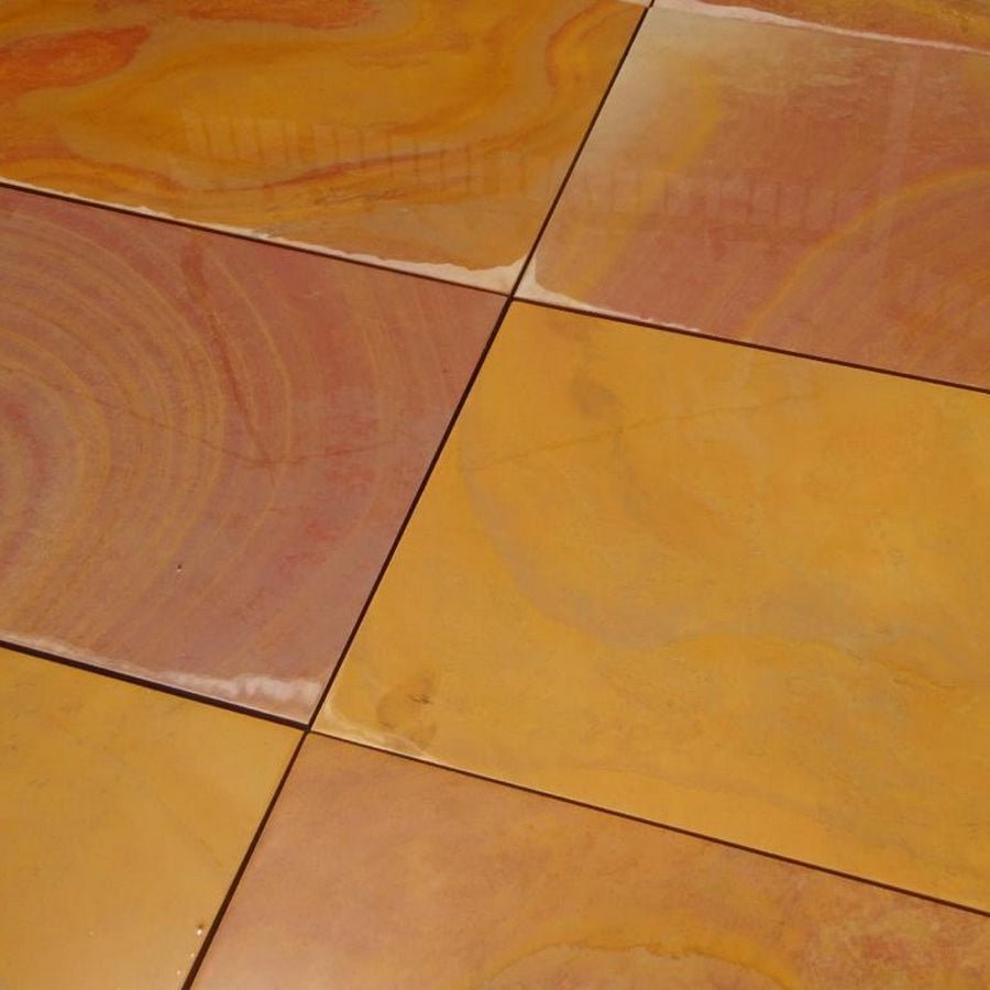 Smooth Rippon Buff Sandstone Paving, Honed & Sawn 900x600 £22.69/m2