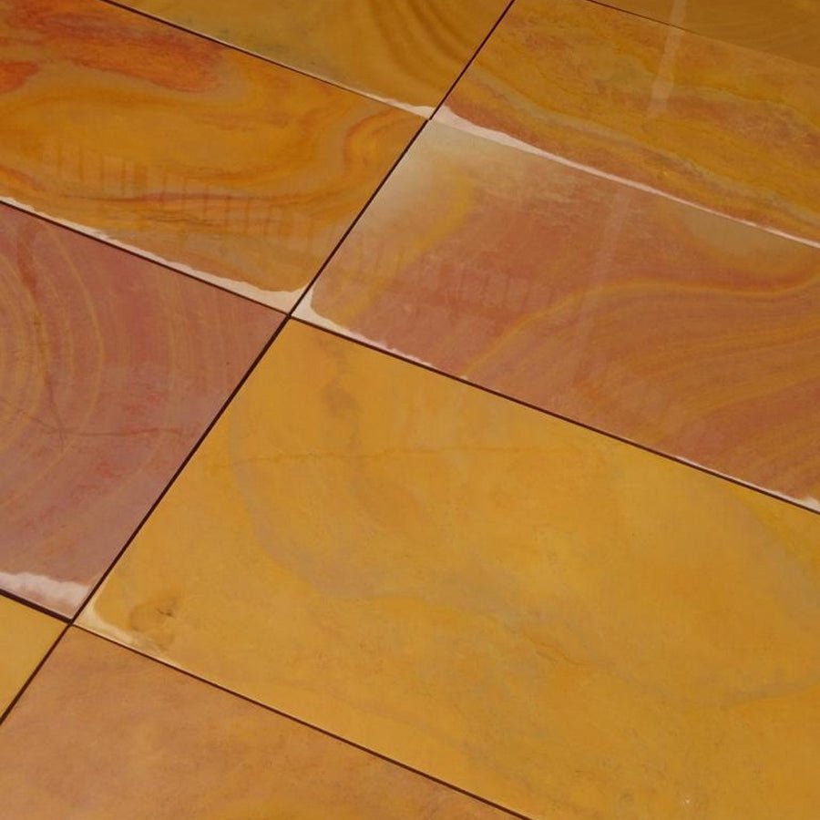 Smooth Rippon Buff Sandstone Paving, Honed & Sawn 900x600 £22.69/m2
