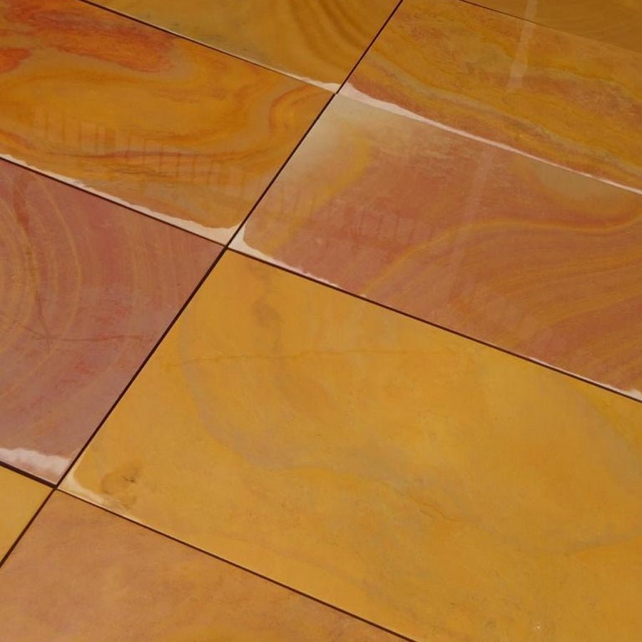 Smooth Rippon Buff Sandstone Paving, Honed & Sawn 900x600 £22.69/m2