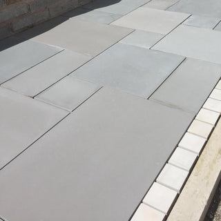 Smooth Indian Sandstone Paving Slabs, Kandla Grey Sawn & Honed, 600x600 £27.88/m2