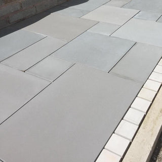 Smooth Indian Sandstone Paving Slabs, Kandla Grey Sawn & Honed, 900x600 £29.22/m2