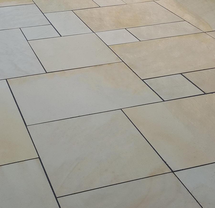 Beige Smooth Sandstone Paving, Mint Fossil Honed & Sawn 600x600 £20.99/m2
