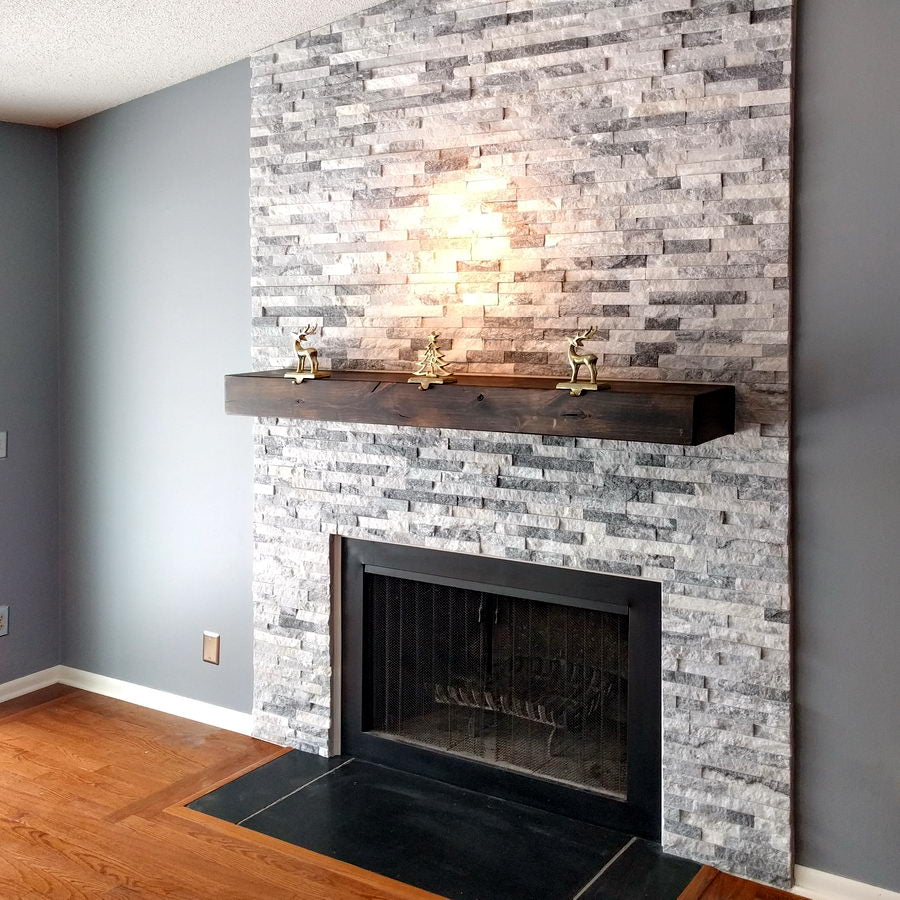 Sparkle Ice Grey Quartz Split Face Tiles Cladding 550x150 £29.16/m2