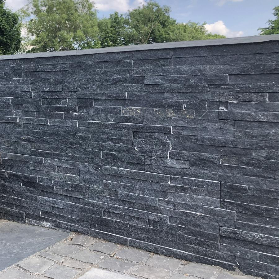 Black Sparkle Quartz Split Face Tiles Cladding 550x150 £35.39/m2