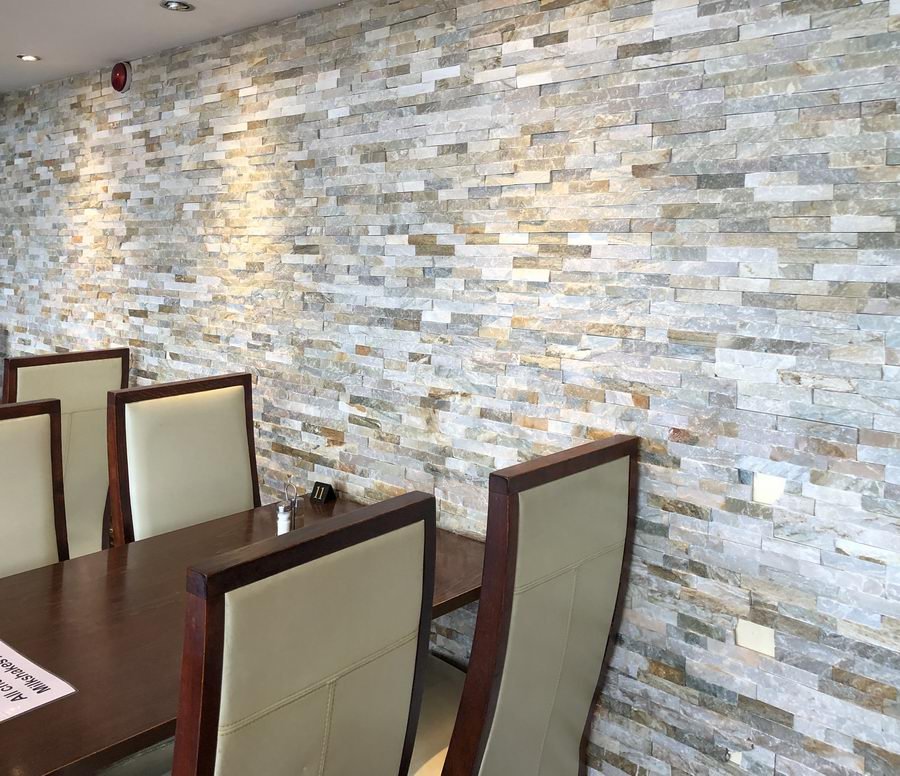 Oyster Quartz Split Face Tiles Stone Cladding 550x150 £35.59/m2