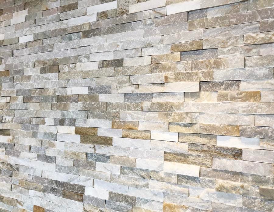 Oyster Quartz Split Face Tiles Stone Cladding 550x150 £35.59/m2