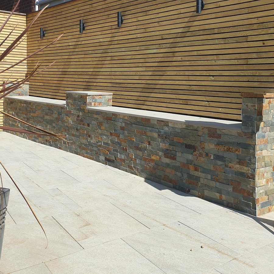 Multi Colour Slate Split Face Tiles Stone Cladding 550x150 | Stone ...