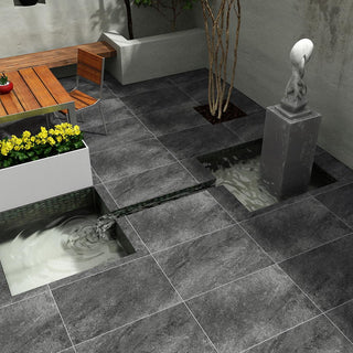 Hammer Black Porcelain Paving Slabs 900x600