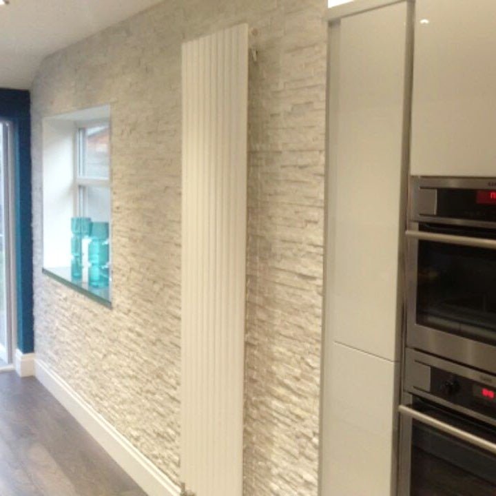 White Quartz Sparkle Split Face Tiles, Stone Cladding 360x100 £31.19/m2